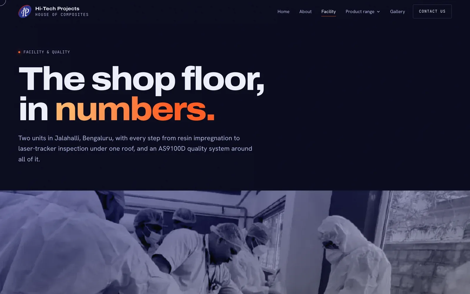 Facility page: the shop floor, in numbers