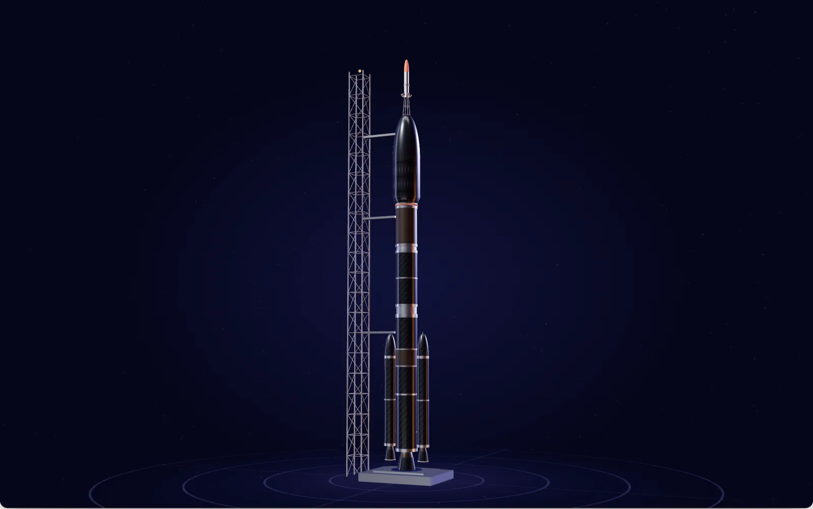The Hi-Tech launch vehicle on the pad